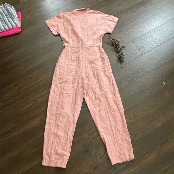 Zara linen blend salmon jumpsuit - Picture 8 of 8